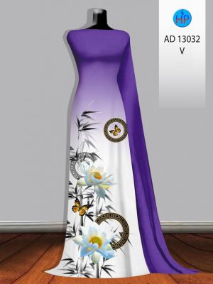 Vải Áo Dài Hoa Sen Và Trúc Kiểu Mới AD 13032 20 Vai Ao Dai Hoa Sen Va Truc Kieu Moi AD