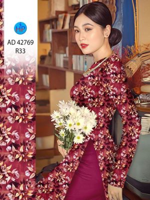 Vai Ao Dai Hoa Deu Doc Dao AD 42769