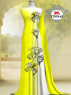 Vải Áo Dài Hoa In 3D Độc Đáo AD TT373 11 Vai Ao Dai Hoa In 3D Doc Dao AD TT373