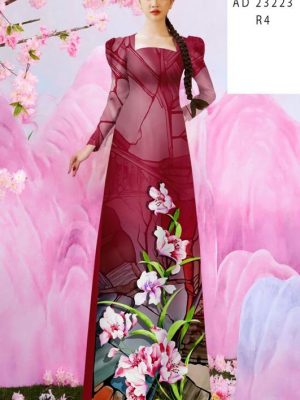Vải Áo Dài Hoa In 3D Độc Đáo AD 23223 19 Vai Ao Dai Hoa In 3D Doc Dao AD 23223