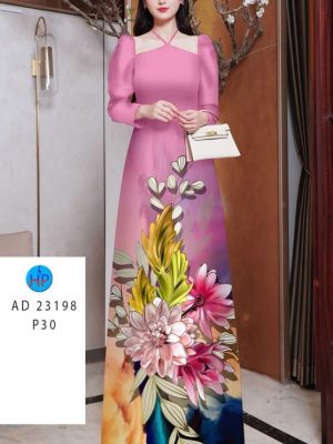 Vải Áo Dài Hoa In 3D Kiểu Mới AD 23198 19 Vai Ao Dai Hoa In 3D Kieu Moi AD 23198