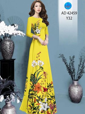 Vải Áo Dài Hoa In 3D Mới Ra AD 42459 20 Vai Ao Dai Hoa In 3D Moi Ra AD 42459