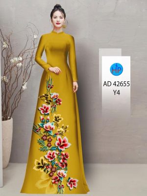 Vải Áo Dài Hoa In Giả Thêu Độc Đáo AD 42655 19 Vai Ao Dai Hoa In Gia Theu Doc Dao AD