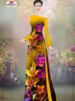 Vải Áo Dài Hoa Lan Kiểu Mới AD MV4257 20 Vai Ao Dai Hoa Lan Doc Dao AD MV4257