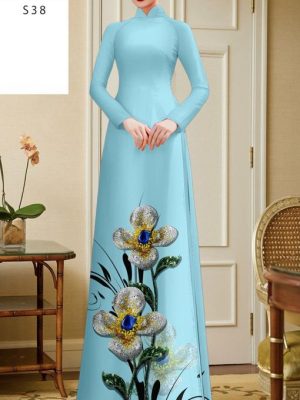 Vải Áo Dài Hoa In 3D Độc Đáo AD 23535 19 Vai Ao Dai Hoa In 3D Doc Dao AD 23535
