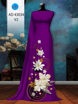 Vải Áo Dài Hoa In 3D Độc Đáo AD 43034 19 Vai Ao Dai Hoa In 3D Doc Dao AD 43034