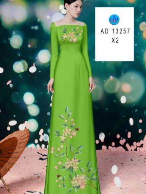 Vải Áo Dài Hoa In 3D Kiểu Mới AD 13257 19 Vai Ao Dai Hoa In 3D Kieu Moi AD 13257