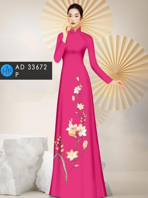 Vải Áo Dài Hoa In 3D Kiểu Mới AD 33672 19 Vai Ao Dai Hoa In 3D Kieu Moi AD 33672