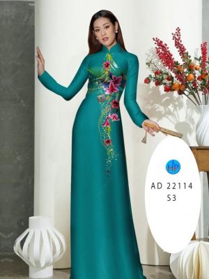 Vải Áo Dài Hoa Lan Kiểu Mới AD 22114 19 Vai Ao Dai Hoa Lan Kieu Moi AD 22114