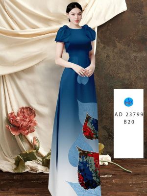 Vai Ao Dai In Hinh La Doc Dao AD 23799