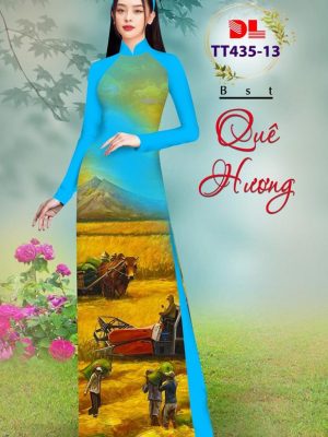 Vải Áo Dài Phong Cảnh Đồng Lúa Chín Thiết Kế 2023 AD TT435 12 Vai Ao Dai Phong Canh Dong Lua Chin Thiet Ke