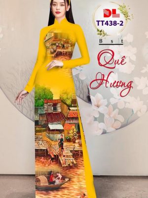 Vải Áo Dài Phong Cảnh Làng Quê Kiểu Mới AD TT438 9 Vai Ao Dai Phong Canh Lang Que Kieu Moi AD