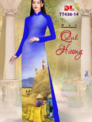 Vải Áo Dài Quê Hương Bông Lúa Chín Vừa Ra AD TT436 13 Vai Ao Dai Que Huong Bong Lua Chin Vua Ra