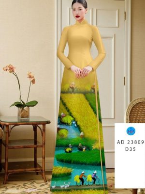 Vải Áo Dài Phong Cảnh Làng Quê Mới Ra AD 23809 20 1694573287 537 Vai Ao Dai Phong Canh Lang Que Moi Ra AD
