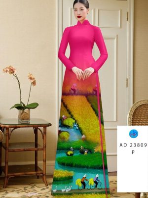 Vải Áo Dài Phong Cảnh Làng Quê Mới Ra AD 23809 31 1694573292 209 Vai Ao Dai Phong Canh Lang Que Moi Ra AD