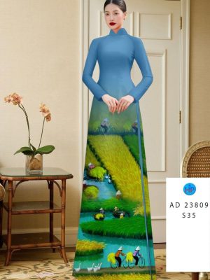 Vải Áo Dài Phong Cảnh Làng Quê Mới Ra AD 23809 35 1694573294 177 Vai Ao Dai Phong Canh Lang Que Moi Ra AD
