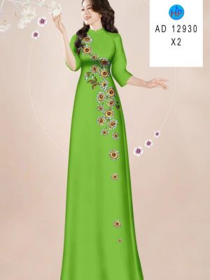 Vải Áo Dài Hoa In Dọc Thân Vừa Ra AD 12930 19 Vai Ao Dai Hoa In Doc Than Vua Ra AD
