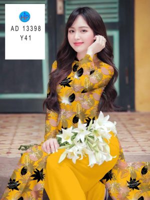 Vải Áo Dài In Hình Lá Kiểu Mới AD 13398 19 Vai Ao Dai In Hinh La Kieu Moi AD 13398