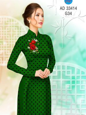 Vải Áo Dài Hoa Hồng Và Chấm Bi Độc Đáo AD 33414 30 1696903427 266 Vai Ao Dai Hoa Hong Va Cham Bi Doc Dao
