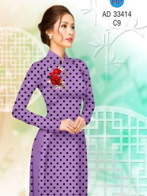 Vải Áo Dài Hoa Hồng Và Chấm Bi Độc Đáo AD 33414 29 1696903427 961 Vai Ao Dai Hoa Hong Va Cham Bi Doc Dao