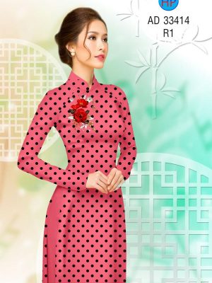 Vải Áo Dài Hoa Hồng Và Chấm Bi Độc Đáo AD 33414 37 1696903430 596 Vai Ao Dai Hoa Hong Va Cham Bi Doc Dao