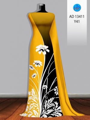 Vải Áo Dài Hoa In 3D Độc Đáo AD 13411 20 Vai Ao Dai Hoa In 3D Doc Dao AD 13411