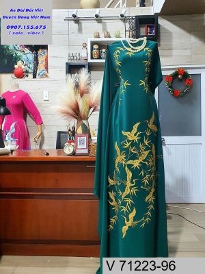 1703496711 35 Ao Dai Ve Tay Hinh Chim Hac Cao Cap Sang
