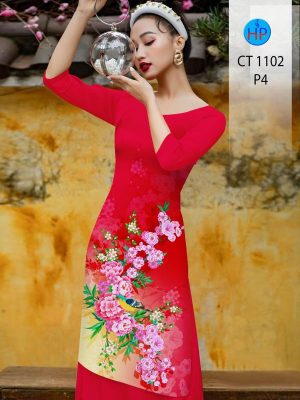 Vải Áo Dài Hoa Đào Đón Tết Sang Trọng AD CT1102 19 Vai Ao Dai Hoa Dao Don Tet Sang Trong AD
