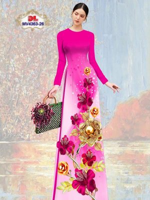 Vải Áo Dài Hoa Râm Bụt Mới Ra AD MV4363 27 Vai Ao Dai Hoa Ram But Moi Ra AD MV4363