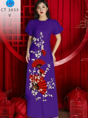 Vải Áo Dài Hình Quạt Đỏ Kiểu Mới AD CT3055 27 1708311314 452 Vai Ao Dai Hinh Quat Do Kieu Moi AD CT3055