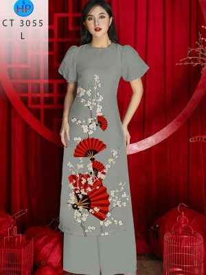 Vải Áo Dài Hình Quạt Đỏ Kiểu Mới AD CT3055 28 1708311314 812 Vai Ao Dai Hinh Quat Do Kieu Moi AD CT3055