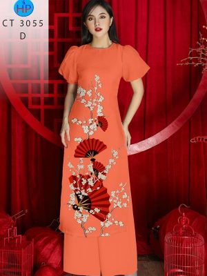 Vải Áo Dài Hình Quạt Đỏ Kiểu Mới AD CT3055 30 1708311314 943 Vai Ao Dai Hinh Quat Do Kieu Moi AD CT3055