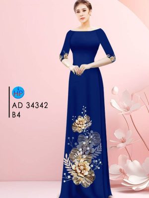 Vải Áo Dài Hoa In 3D Kiểu Mới AD 34342 19 Vai Ao Dai Hoa In 3D Kieu Moi AD 34342