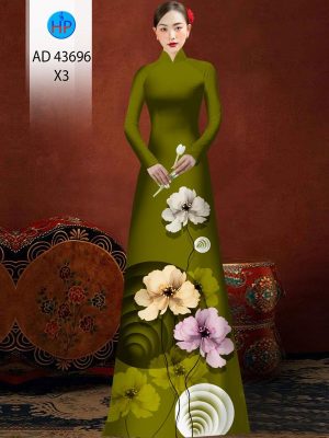 Vải Áo Dài Hoa In 3D Kiểu Mới AD 43696 19 Vai Ao Dai Hoa In 3D Kieu Moi AD 43696