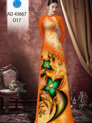 Vải Áo Dài Hoa In 3D Sang Trọng AD 43667 19 Vai Ao Dai Hoa In 3D Sang Trong AD 43667