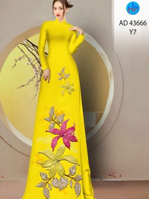 Vải Áo Dài Hoa Ly Sang Trọng AD 43666 19 Vai Ao Dai Hoa Ly Sang Trong AD 43666