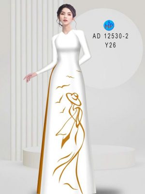 Vải Áo Dài Hình Cô Gái Kiểu Mới AD 12530-2 22 Vai Ao Dai Hinh Co Gai Kieu Moi AD 12530 2