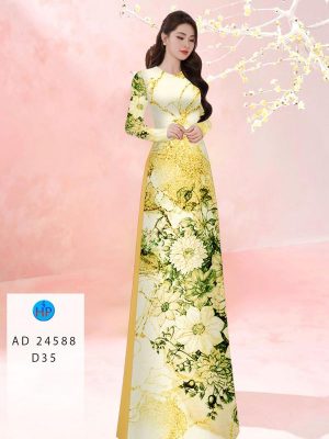 Vải Áo Dài Hoa In 3D Độc Đáo AD 24588 19 Vai Ao Dai Hoa In 3D Doc Dao AD 24588