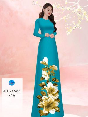 Vải Áo Dài Hoa In 3D Kiểu Mới AD 24586 19 Vai Ao Dai Hoa In 3D Kieu Moi AD 24586