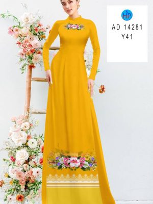 Vải Áo Dài Hoa In 3D Sang Trọng AD 14281 19 Vai Ao Dai Hoa In 3D Sang Trong AD 14281