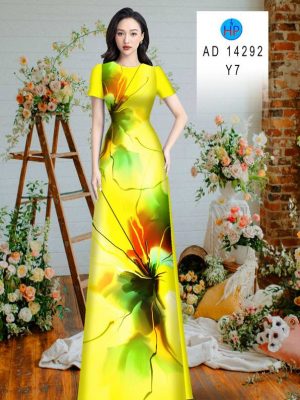 Vải Áo Dài Hoa In 3D Sang Trọng AD 14292 19 Vai Ao Dai Hoa In 3D Sang Trong AD 14292