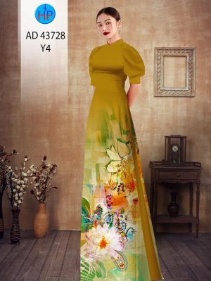 Vải Áo Dài Hoa In 3D Sang Trọng AD 43728 19 Vai Ao Dai Hoa In 3D Sang Trong AD 43728