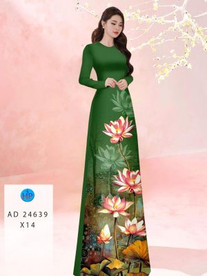 Vai Ao Dai Hoa Sen Sang Trong AD 24639