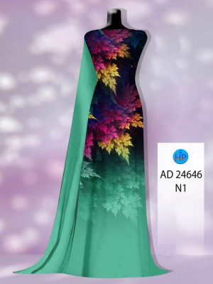 Vải Áo Dài In Hình Lá Vừa Ra AD 24646 19 Vai Ao Dai In Hinh La Vua Ra AD 24646