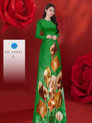 Vải Áo Dài In Hình Lá Vừa Ra AD 24661 19 Vai Ao Dai In Hinh La Vua Ra AD 24661