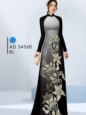 Vải Áo Dài Hoa In 3D Thiết Kế 2024 AD 34560
