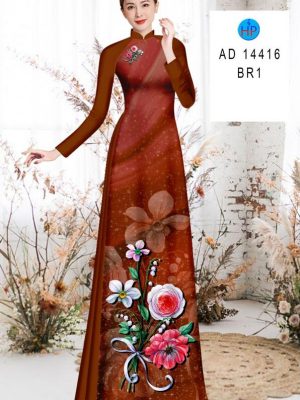 Vải Áo Dài Hoa In 3D Kiểu Mới AD 14416 19 Vai Ao Dai Hoa In 3D Kieu Moi AD 14416