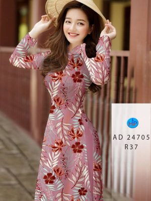 Vải Áo Dài Hoa In 3D Kiểu Mới AD 24705 19 Vai Ao Dai Hoa In 3D Kieu Moi AD 24705
