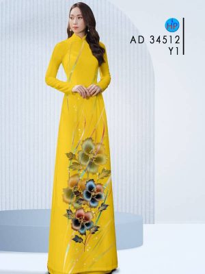 Vải Áo Dài Hoa In 3D Kiểu Mới AD 34512 20 Vai Ao Dai Hoa In 3D Kieu Moi AD 34512