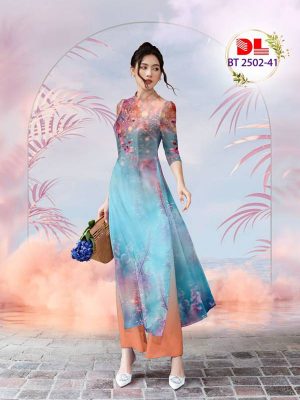 Vải Áo Dài Hoa In 3D Kiểu Mới AD BT2502 12 Vai Ao Dai Hoa In 3D Kieu Moi AD BT2502